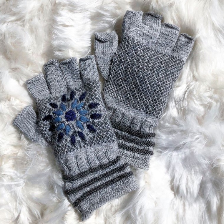 Snow Leopard Fingerless Gloves